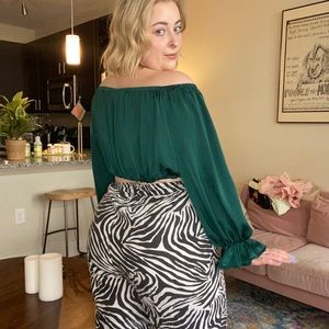 Strapless princess sleeve crop top